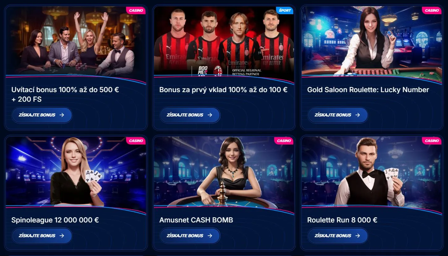 Nov&eacute; online casina v Slovinsku Typy bonusov